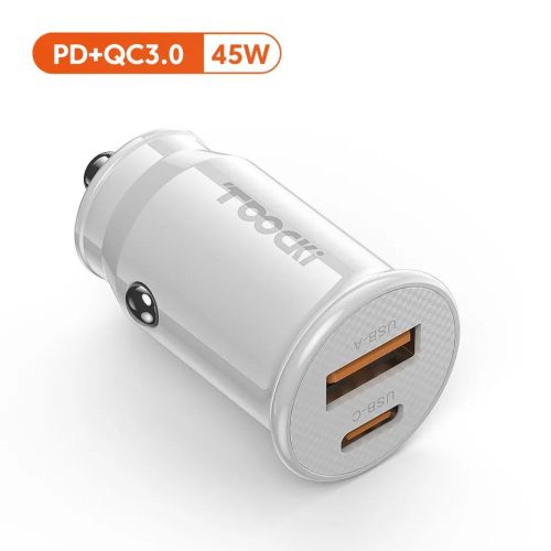 Toocki USB C + USB A autós töltő 45W adapter (TCCAC-SR02)