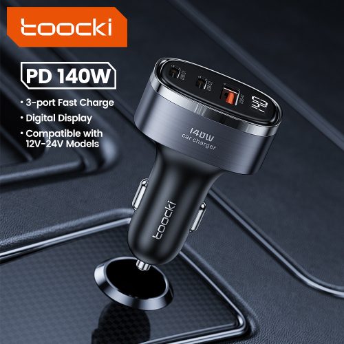 Toocki 2db USB C + USB A autós töltő 140W adapter (TCCAC-TT0H)