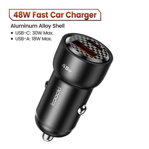 Toocki USB C + USB A autós töltő 48W adapter (TCCAC-YF01)