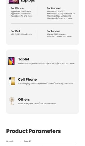 Toocki USB + 2db USB C 100W gyorstöltő adapter (TCT100-XRB01)