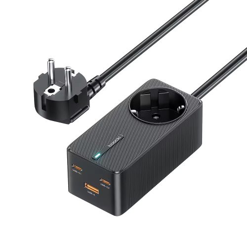 Toocki 1db USB + 2db USB C GaN + AC kimenet 67W hálózati töltő (TCT2C67-JRB01)