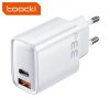 Toocki USB + Type C 33W GaN gyorstöltő adapter (TCT33-BLB02)