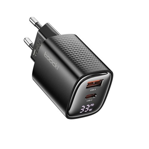 Toocki USB + USB C 33W GaN gyorstöltő adapter (TCT33A-XRB01)