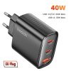 Toocki USB + 2db USB C 40W GaN gyorstöltő adapter (TCT40-XRB01)