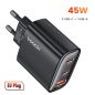 Toocki USB + 2db USB C 45W GaN gyorstöltő adapter (TCT45-XRB01)