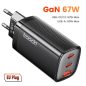Toocki USB + 2db USB C 67W GaN gyorstöltő adapter (TCT67A-XRB01)