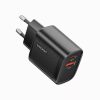 Toocki USB + USB C 30W GaN gyorstöltő adapter fekete (TCTAC-XTB01)