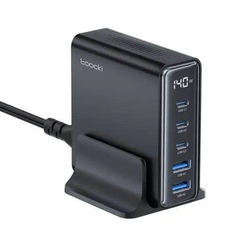 Toocki dokkoló állomás 2db USB + 3db Type C GaN 140W (TCTZM-XRB01)