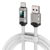 Toocki Conqueror USB-A - USB-C 66W 6A kijelzős kábel 1m fehér (TXCAC-ZFZ02)