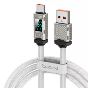   Toocki Conqueror USB-A - USB-C 66W 6A kijelzős kábel 1m fehér (TXCAC-ZFZ02)