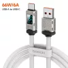 Toocki Conqueror USB-A - USB-C 66W 6A kijelzős kábel 1m fehér (TXCAC-ZFZ02)