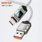   Toocki Conqueror USB-A - USB-C 66W 6A kijelzős kábel 1m fehér (TXCAC-ZFZ02)
