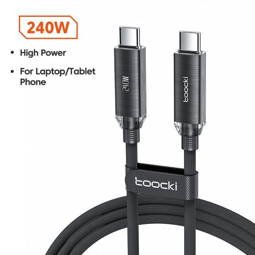 Toocki USB C 5A 240W kábel 1m fekete (TXCCC3-SJ01)