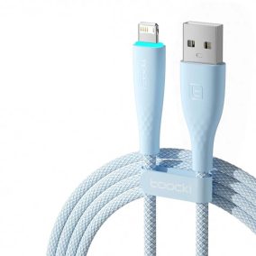   Toocki iPhone Lightning 2.4A 12W kábel 2m kékes fehér (TXCL-BMHA02)