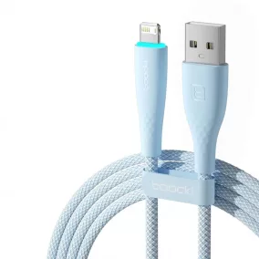   Toocki iPhone Lightning 2.4A 12W kábel 2m kékes fehér (TXCL-BMHA02)
