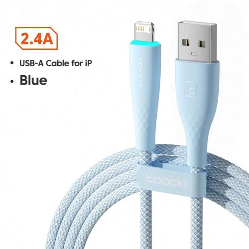 Toocki iPhone Lightning 2.4A 12W kábel 2m kékes fehér (TXCL-BMHA02)