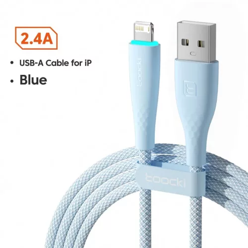 Toocki iPhone Lightning 2.4A 12W kábel 2m kékes fehér (TXCL-BMHA02)