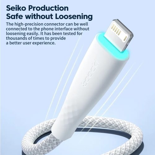Toocki iPhone Lightning 2.4A 12W kábel 2m kékes fehér (TXCL-BMHA02)