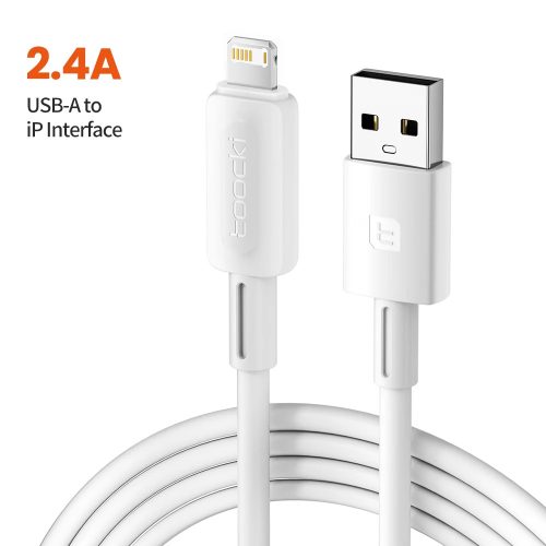 Toocki iPhone Lightning 2.4A 12W kábel 1m fehér (TXCL-YT02)