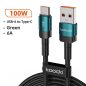 Toocki USB A - USB C 100W 6A kábel 1m zöld (TXCT-HY06)