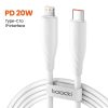 Toocki USB C - Lightning PD 20W kábel 2m fehér (TXCT-KYA02)