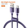 Toocki USB A - USB C 66W 6A kábel 1m lila (TXCT-SJ05)