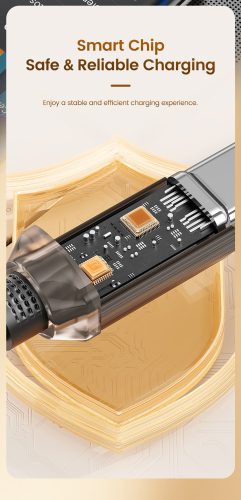 Toocki USB A - USB C 66W 6A kábel 2m szürke (TXCT-SJ01)