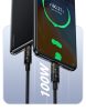 Toocki USB A - USB Type C 100W 5A kábel 2m fekete átlátszó (TXCT-XJA01)