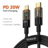 Toocki USB Type C - Lightning PD 20W kábel 1m kékes fehér (TXCTL-BMH03)