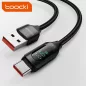  Toocki USB A - USB C 66W 6A kábel digitális kijelzővel 1m (TXCT-XY01)