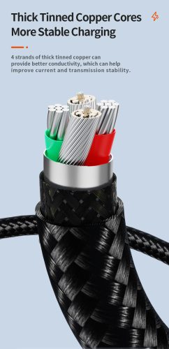 Toocki USB A - USB C 66W 6A kábel digitális kijelzővel 1m (TXCT-XY01)