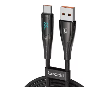   Toocki USB-A - USB-C gyorstöltő kábel kijelzővel 66W 2m fekete (TXCT-XY2A01)