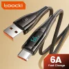 Toocki USB-A - USB-C gyorstöltő kábel kijelzővel 66W 2m fekete (TXCT-XY2A01)
