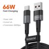 Toocki USB A - USB C 66W 6A kábel 2m szürke (TXCT-YSA0G)