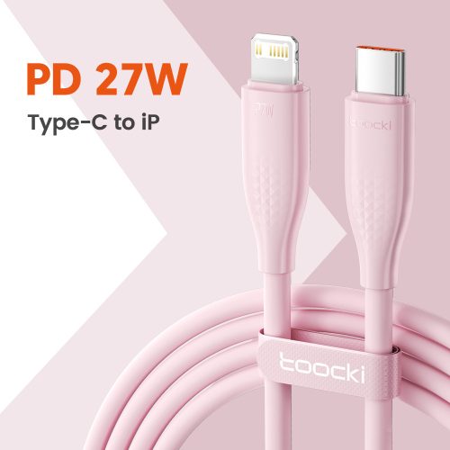 Toocki USB C - Lightning PD 27W kábel 1m pink (TXCTL-RL04M)