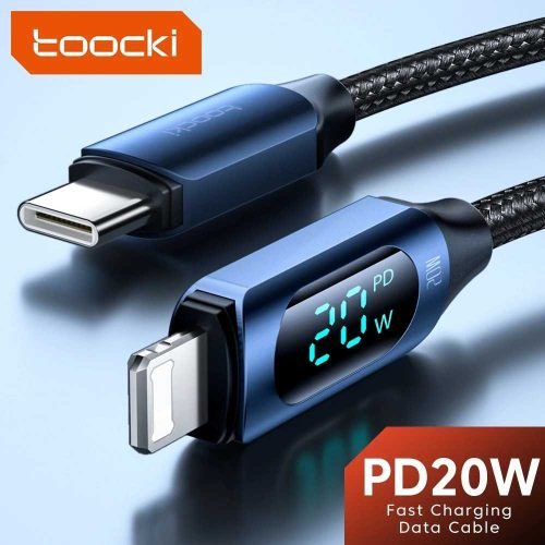 Toocki USB C - Lightning PD 20W kábel 1m digitális kijelzővel (TXCTL-XY01-20)