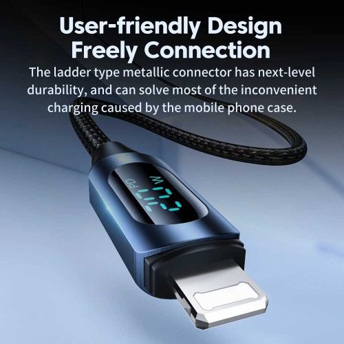 Toocki USB C - Lightning PD 20W kábel 1m digitális kijelzővel (TXCTL-XY01-20)