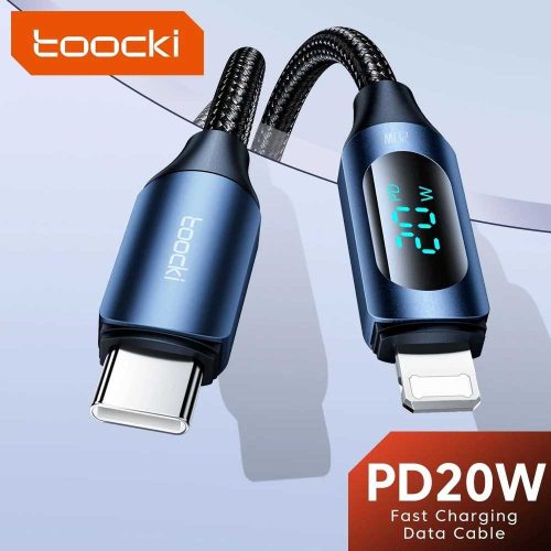 Toocki USB C - Lightning PD 20W kábel 1m digitális kijelzővel (TXCTL-XY01-20)