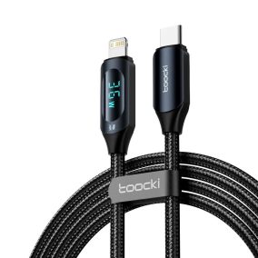   Toocki USB C - Lightning PD 36W kábel 2m digitális kijelzővel (TXCTL-XYA01)