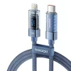 Toocki USB C - Lightning PD 20W kábel 1m digitális kijelzővel kék (TXCTL-ZX0G)
