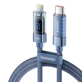   Toocki USB C - Lightning PD 20W kábel 1m digitális kijelzővel kék (TXCTL-ZX0G)