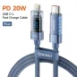   Toocki USB C - Lightning PD 20W kábel 1m digitális kijelzővel kék (TXCTL-ZX0G)