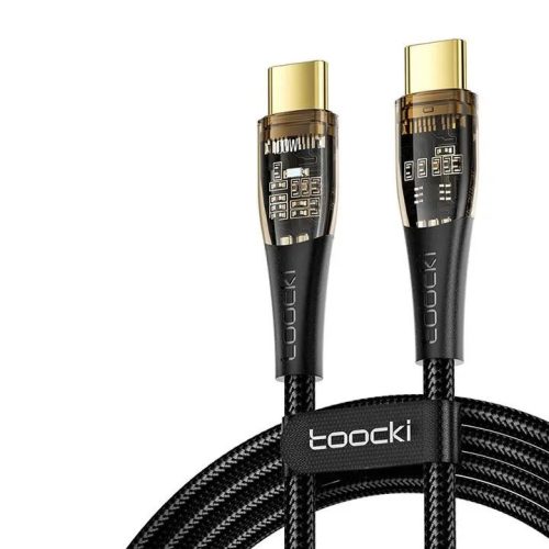 Toocki USB C 5A 100W kábel 1m fekete átlátszó (TXCTT1-JY01)