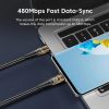 Toocki USB C 5A 100W kábel 1m fekete átlátszó (TXCTT1-JY01)