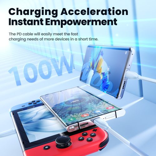 Toocki USB C 5A 100W kábel 1m pink (TXCTT1-RL04)