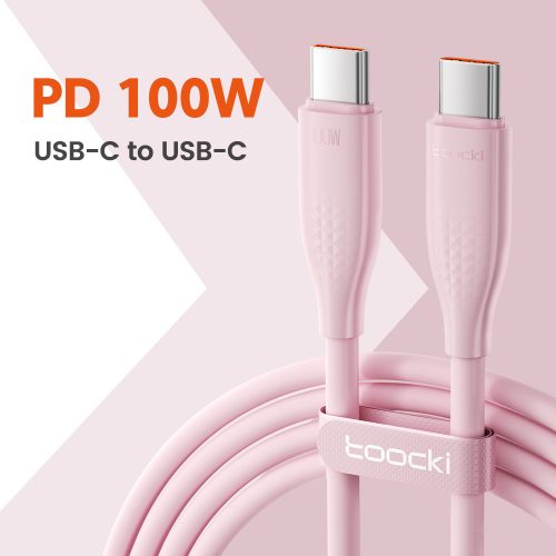 Toocki USB C 5A 100W kábel 2m pink (TXCTT1-RL05)