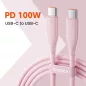 Toocki USB C 5A 100W kábel 2m pink (TXCTT1-RL05)