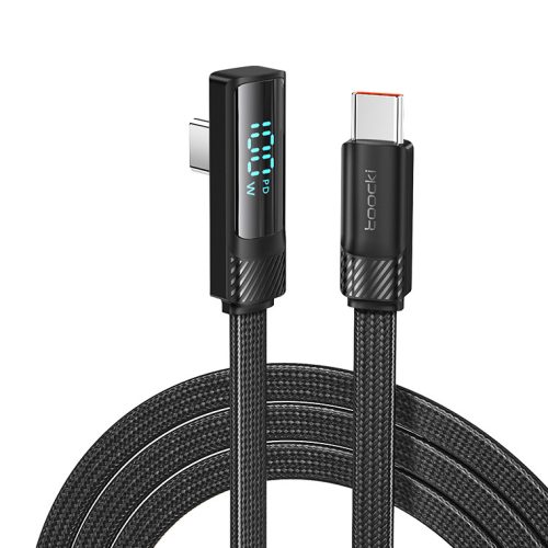 Toocki USB C 5A 100W 90 fokos kábel 1m digitális kijelzővel (TXCTT1-XQ01)