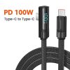 Toocki USB C 5A 100W 90 fokos kábel 1m digitális kijelzővel (TXCTT1-XQ01)
