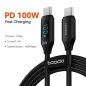 Toocki USB C 6A 100W kábel 2m digitális kijelzővel (TXCTT1-XXA01)